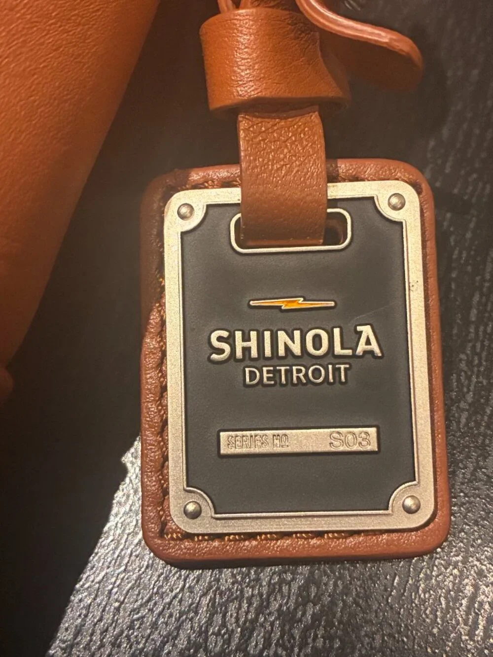 Shinola Computer Brief - Bourbon Signature Leather